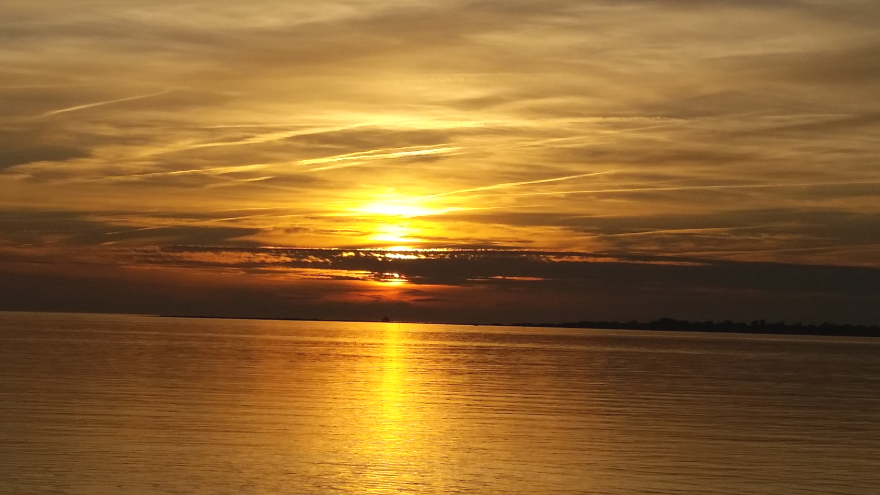 Damgan - Coucher de soleil sur la Grande Plage